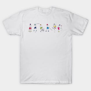 Golf - stick figure men playing golf T-Shirt